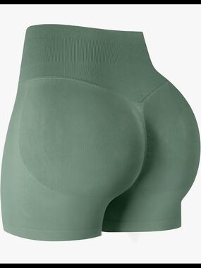 Seamless High-Waisted Shorts Sage Green